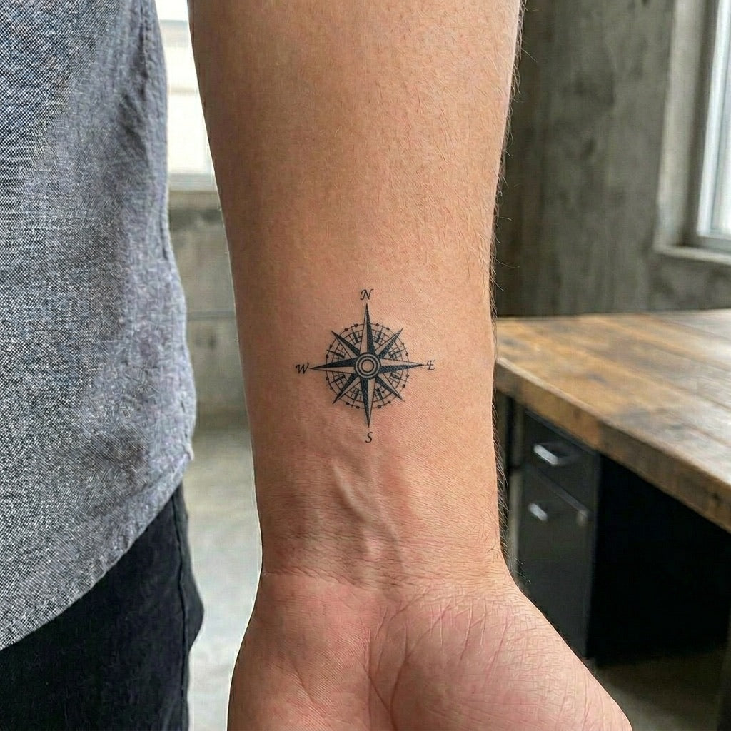 Compass Rose Tattoo - 1 | Temporalis