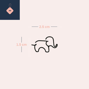 Continuous Line Elephant Temporary Tattoo - 4 | Temporalis