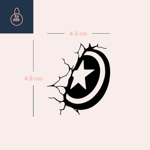 Cracked star shield temporary tattoo - 4 | Temporalis