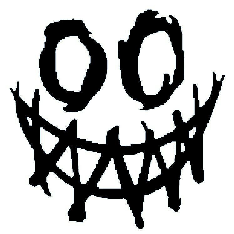 Creepy grinning face temporary tattoo, sketchy style - 2 | Temporalis