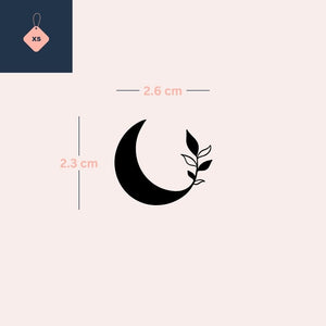 Crescent moon and branch temporary tattoo - 4 | Temporalis