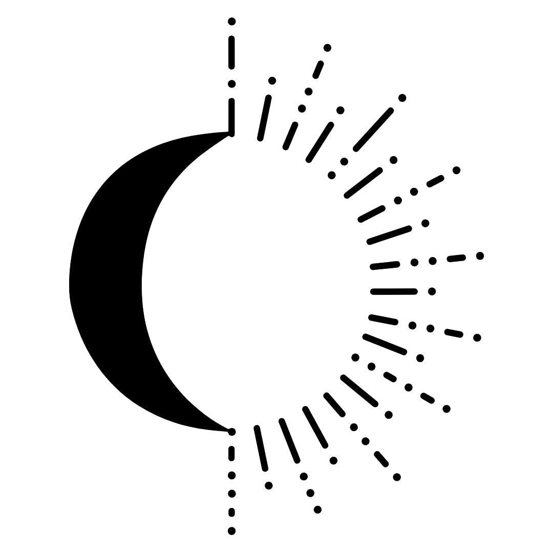 Crescent Moon and Sun Rays Temporary Tattoo - 2 | Temporalis