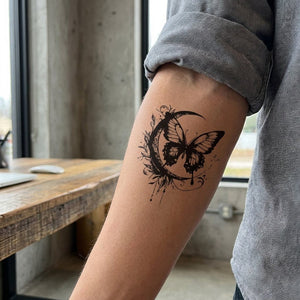 Crescent Moon Butterfly Tattoo - 1 | Temporalis