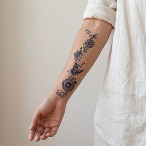 Daisy Vine & Butterfly Tattoo - 1 | Temporalis