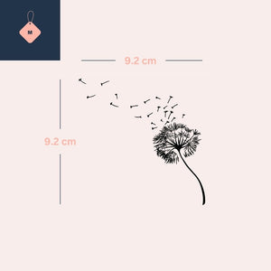 Dandelion silhouette temporary tattoo with blowing seeds - 4 | Temporalis