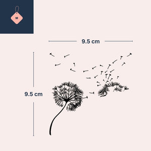 Dandelion silhouette temporary tattoo with blowing seeds - 4 | Temporalis