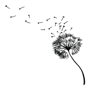 Dandelion silhouette temporary tattoo with blowing seeds - 2 | Temporalis
