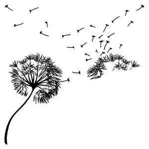 Dandelion silhouette temporary tattoo with blowing seeds - 2 | Temporalis