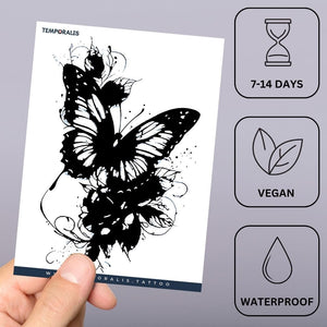 Dark Butterfly Splash Tattoo - 3 | Temporalis