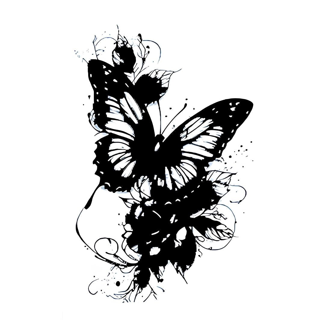 Dark Butterfly Splash Tattoo - 2 | Temporalis