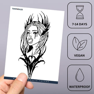 Dark Elf Girl Tattoo - 3 | Temporalis