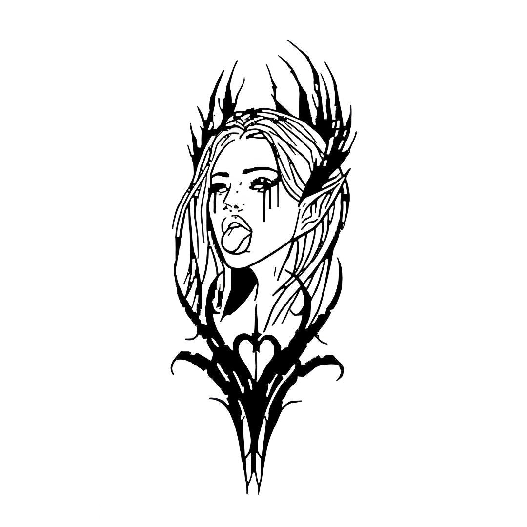 Dark Elf Girl Tattoo - 2 | Temporalis