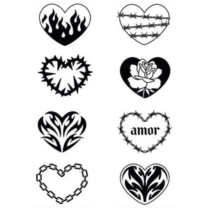 Dark Heart Tattoo Set - 2 | Temporalis
