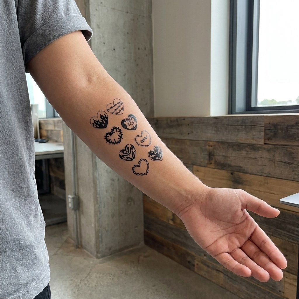 Dark Heart Tattoo Set - 1 | Temporalis