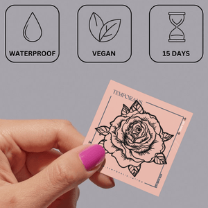 Rose 3 detalhada - Temporalis® - Tatuagem temporária
