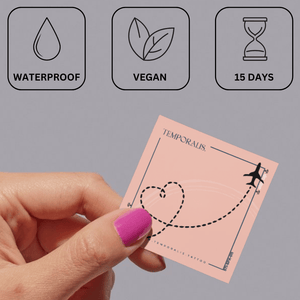 Prikket hjerteplansti 3 - Temporalis® - Midlertidig tatovering