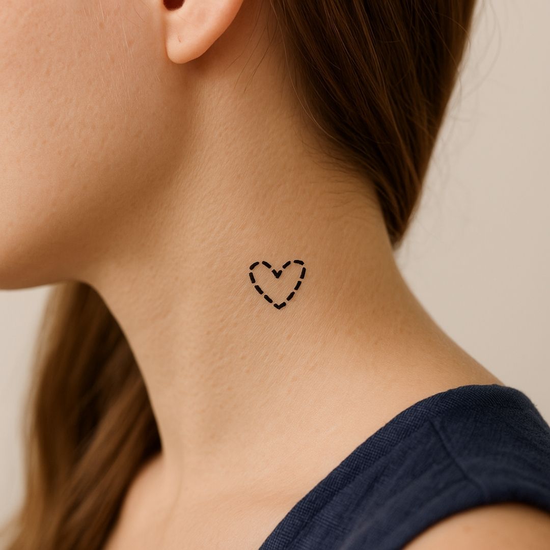 Dotted heart temporary tattoo - 1 | Temporalis