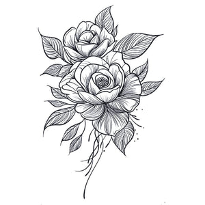 Double Peony Bloom Tattoo - 2 | Temporalis