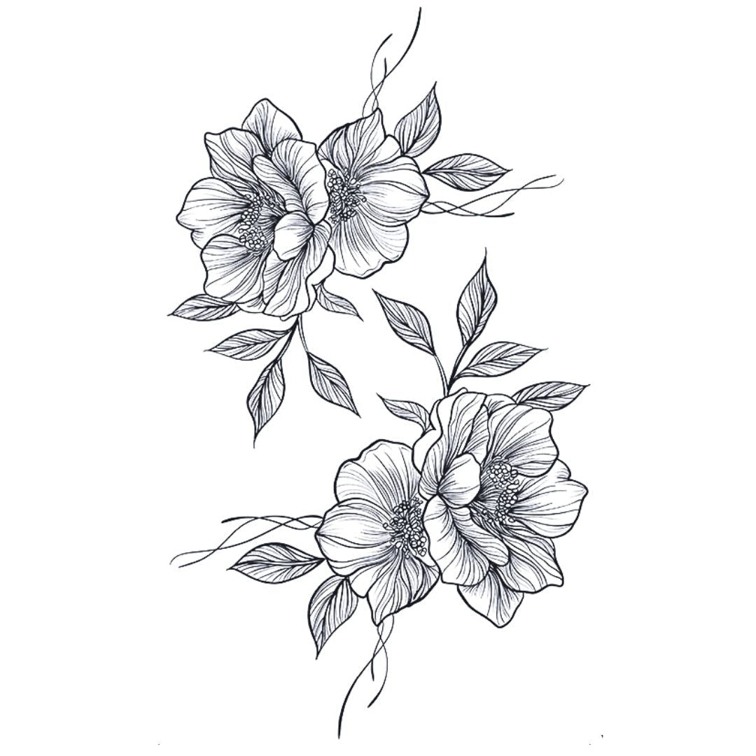 Double Peony Bouquet Tattoo - 2 | Temporalis