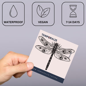 Dragonfly temporary tattoo with floral wings - 3 | Temporalis