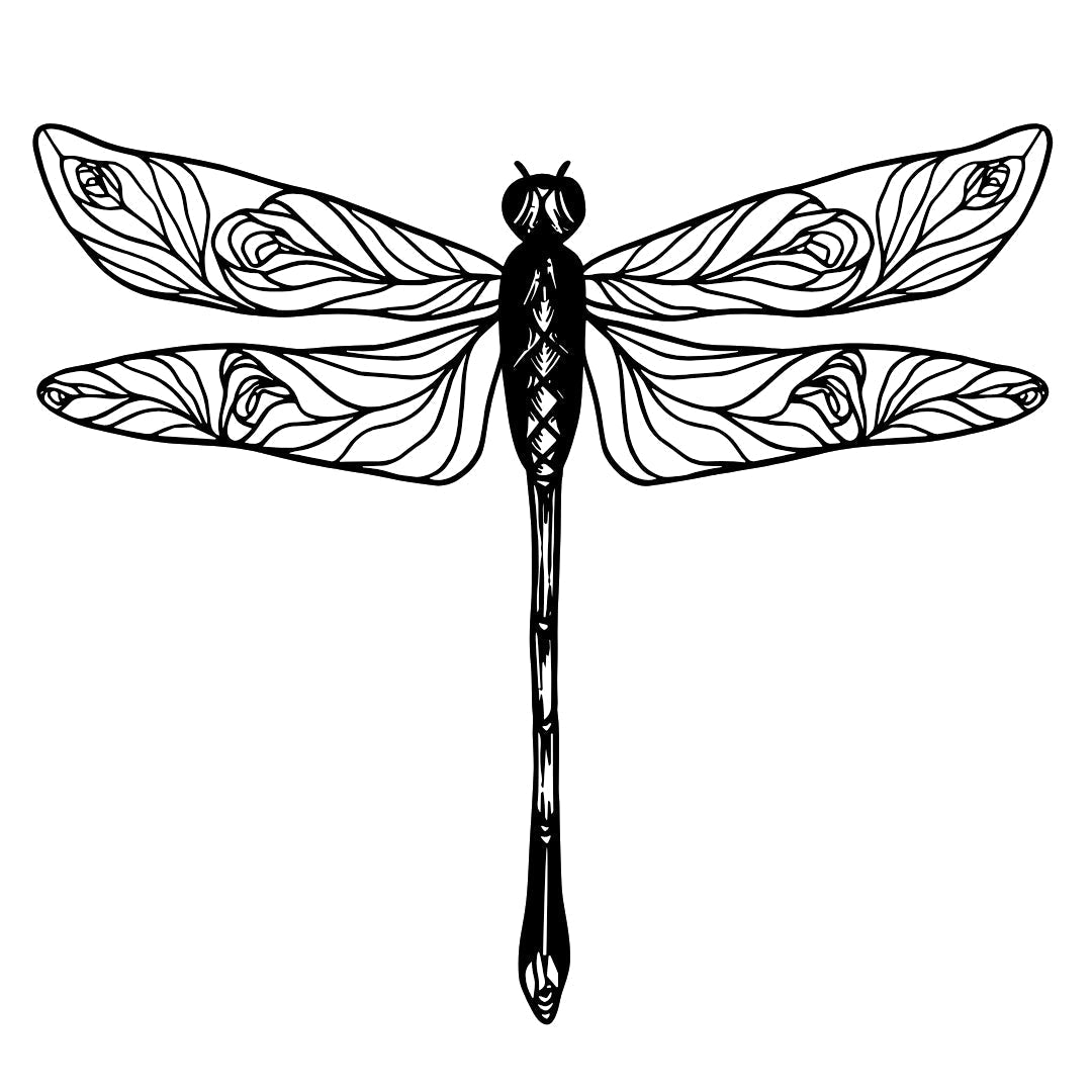 Dragonfly temporary tattoo with floral wings - 2 | Temporalis