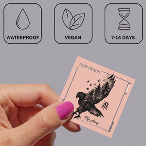 Eagle and forest double - exposure temporary tattoo - 3 | Temporalis
