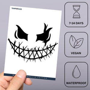 Evil Pumpkin Face Tattoo - 3 | Temporalis