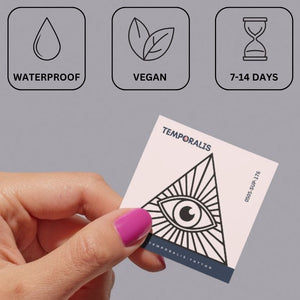 Eye of Providence in triangle temporary tattoo with rays - 3 | Temporalis