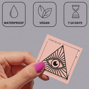 Eye of Providence in triangle temporary tattoo with rays - 3 | Temporalis