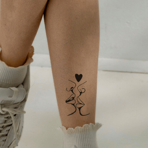 Ansigter med hjerte 1 - Temporalis® - Midlertidig tatovering