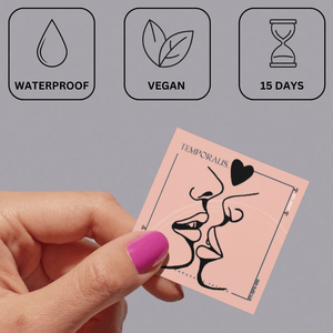 Ansigter med hjerte 3 - Temporalis® - Midlertidig tatovering