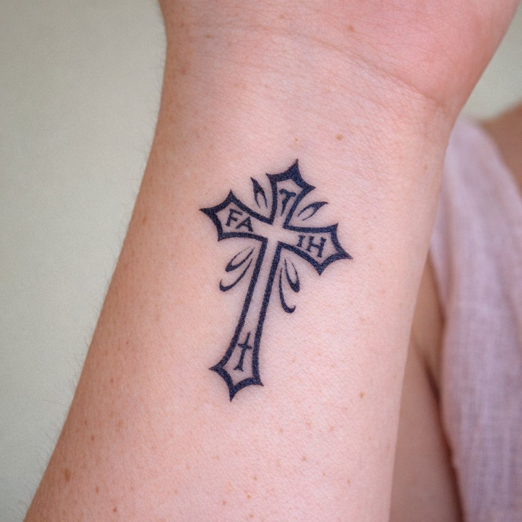 Faith Cross Tattoo - 1 | Temporalis