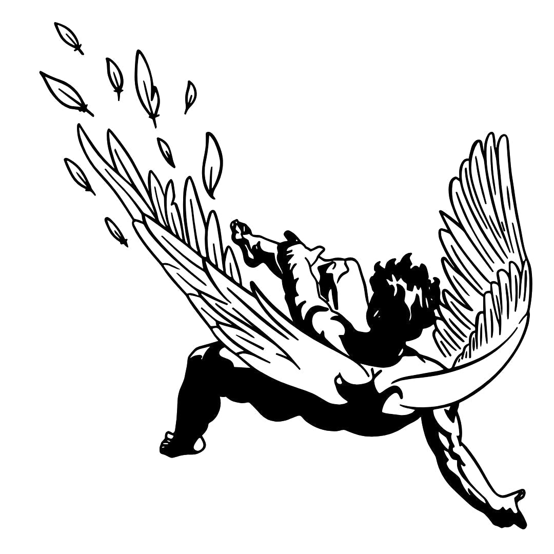 Falling Icarus temporary tattoo - 2 | Temporalis