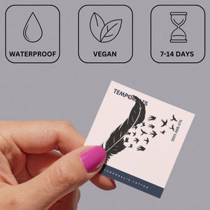 Feather Turning into Birds Temporary Tattoo - 3 | Temporalis