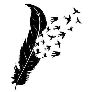 Feather Turning into Birds Temporary Tattoo - 2 | Temporalis