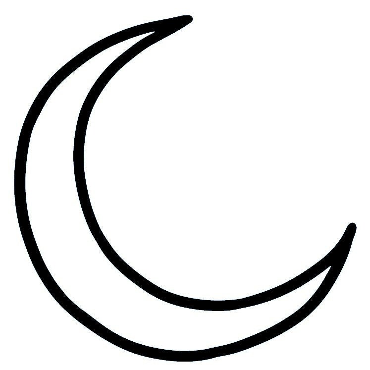 Fine line crescent moon temporary tattoo - 2 | Temporalis