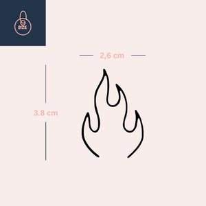 Fine line flame temporary tattoo - 4 | Temporalis