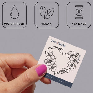 Fine line floral heart outline temporary tattoo - 3 | Temporalis