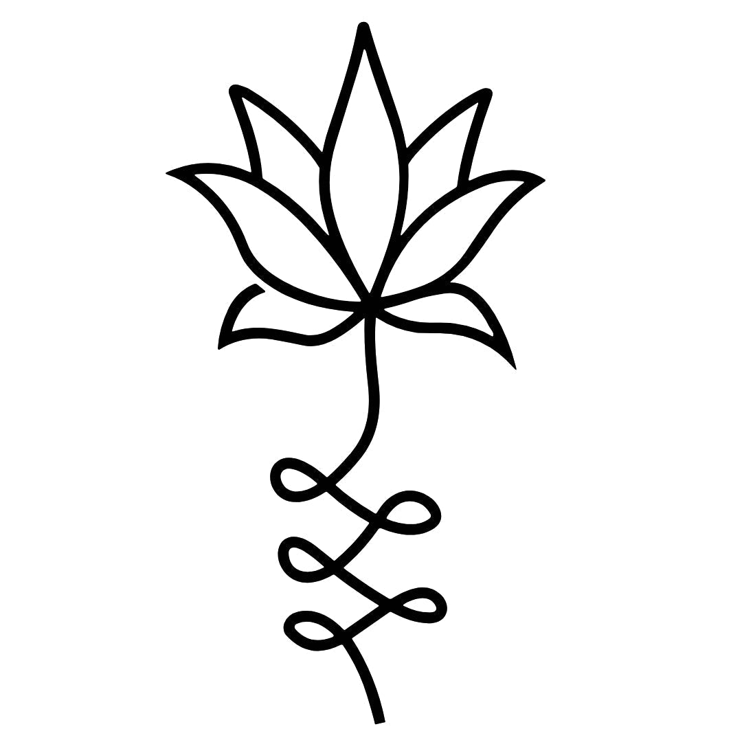 Fine line lotus flower temporary tattoo - 2 | Temporalis