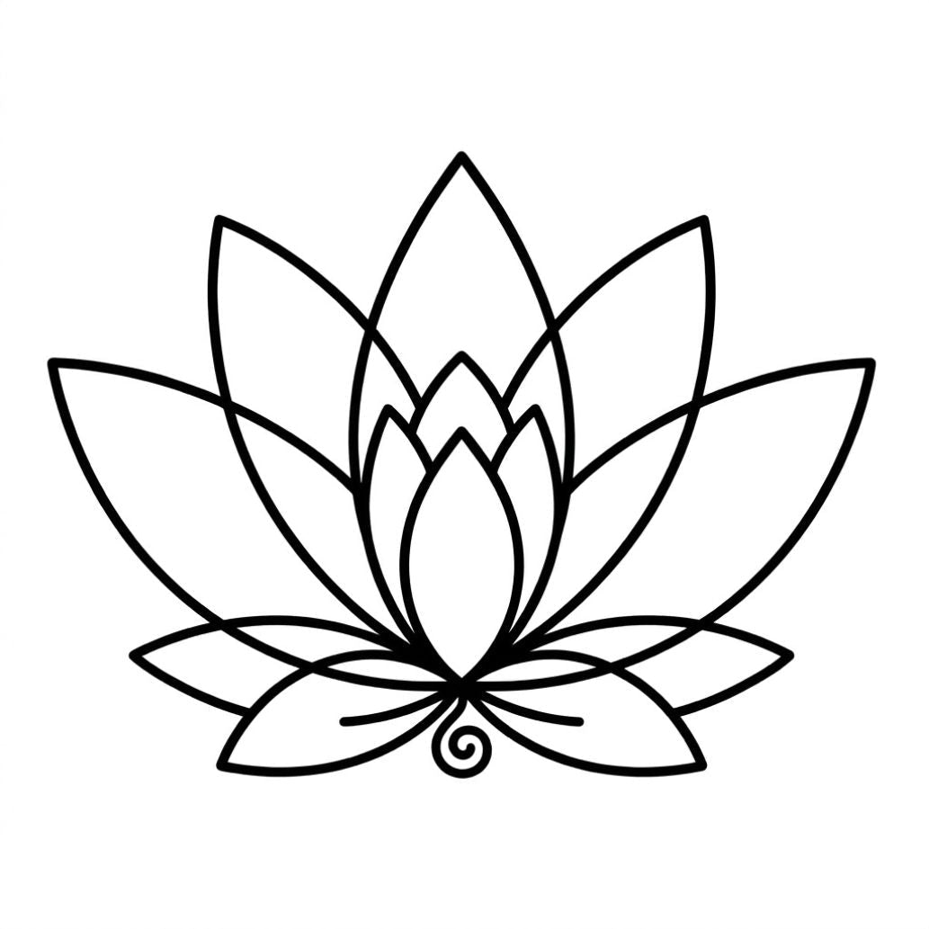 Fine line lotus flower temporary tattoo - 2 | Temporalis