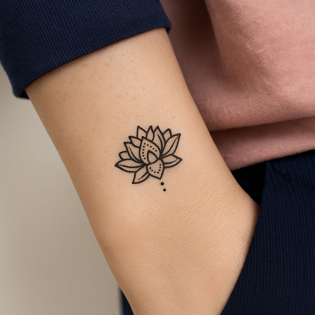 Emblème de fleur de lotus tatouage | Temporalis, image size:1080x1080