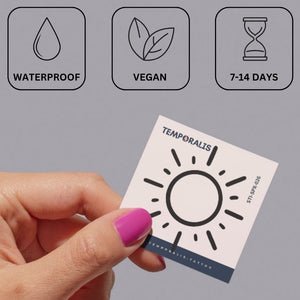 Fine Line Sun with Rays Temporary Tattoo - 4 | Temporalis