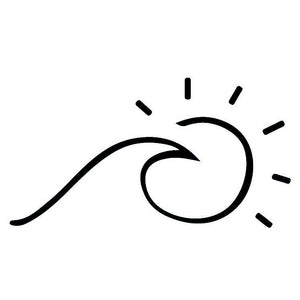Fine line wave & sun temporary tattoo - 2 | Temporalis