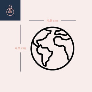 Fine Line World Globe Temporary Tattoo 3 - Temporalis