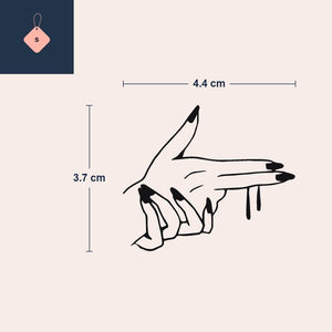 Fingerpistolen-Tattoo, die Nägel lang und spitz - 4 | Temporalis