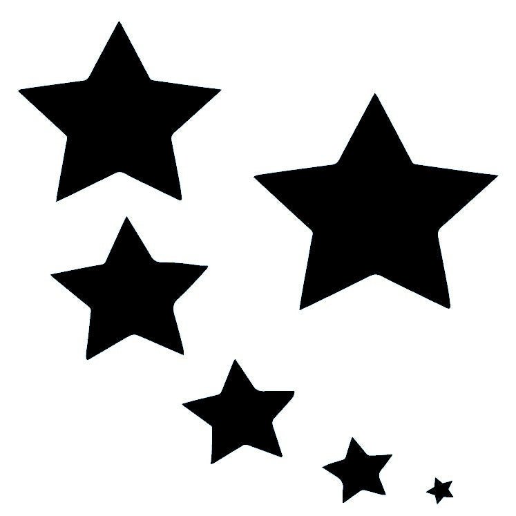 Five black stars temporary tattoo - 2 | Temporalis