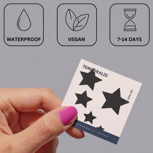 Five black stars temporary tattoo - 3 | Temporalis