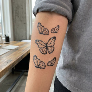 Five Butterflies Tattoo - 1 | Temporalis