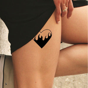 Flaming Heart Temporary Tattoo - 1 | Temporalis