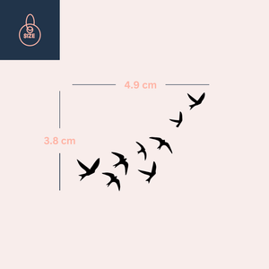 Fågelflock 4 - Temporalis® - Tillfällig tatuering